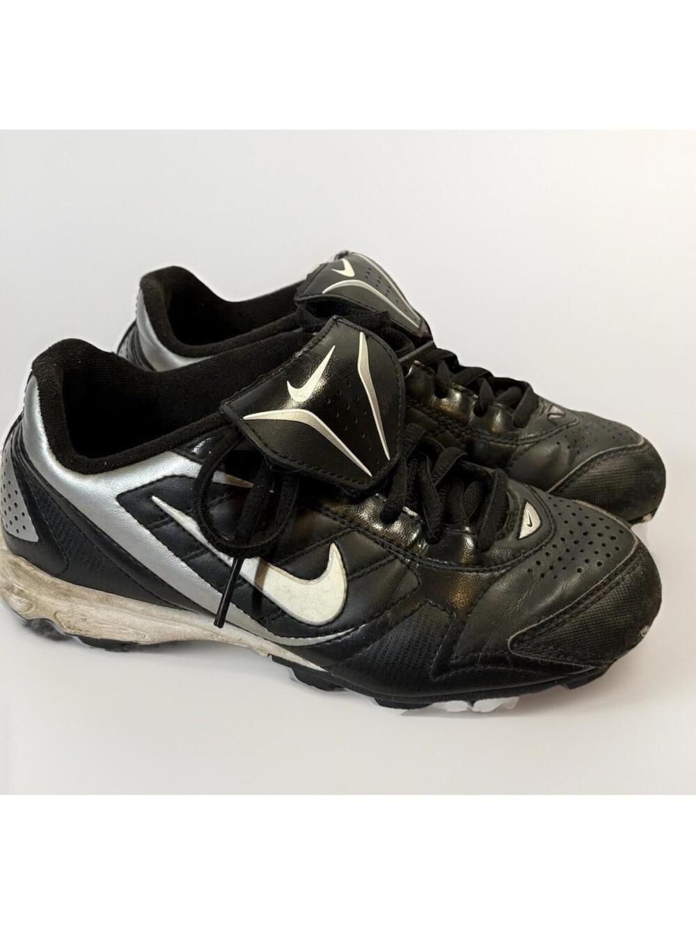 Nike Youth Keystone Baseball Softball Cleats 375561-011 2Y Black White Junior